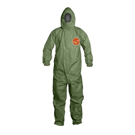 Dupont Tychem Responder Csm, Level A, Front Entry, Expanded Back Tpl Storm Flap, Faceshield, Mil Spec Butl RF600TSVLG00017M
